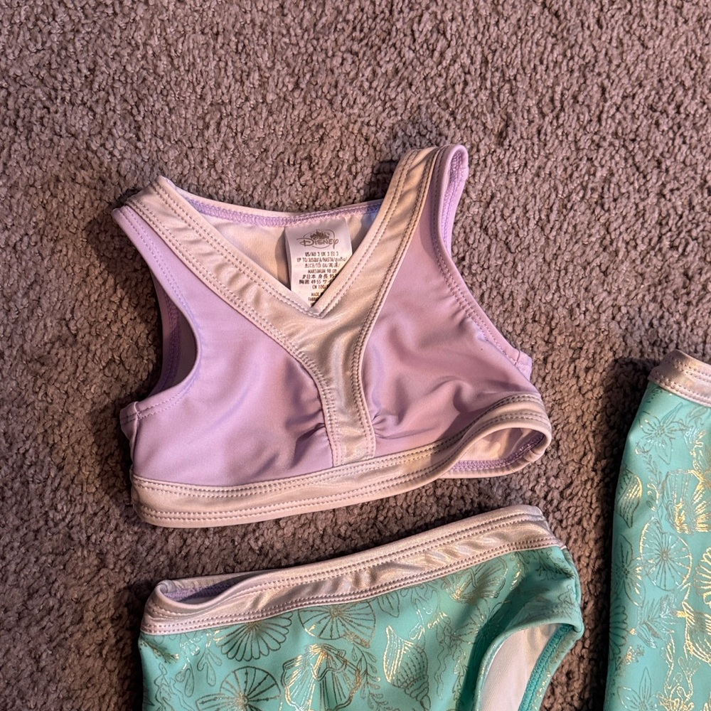 Disney Ariel Mermaid 3 Piece Bikini Set - Worn Once